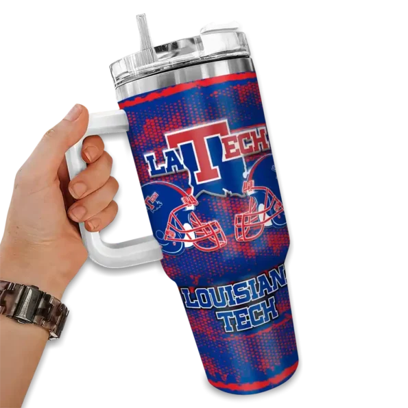 customized la tech honey streaks blue curved tumbler fashion forward.webp