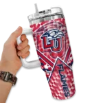customized liberty flames chevron angle red curved tumbler best selling.webp