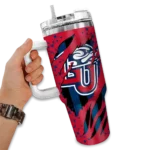 customized liberty flames claw cut red black curved tumbler best selling.webp