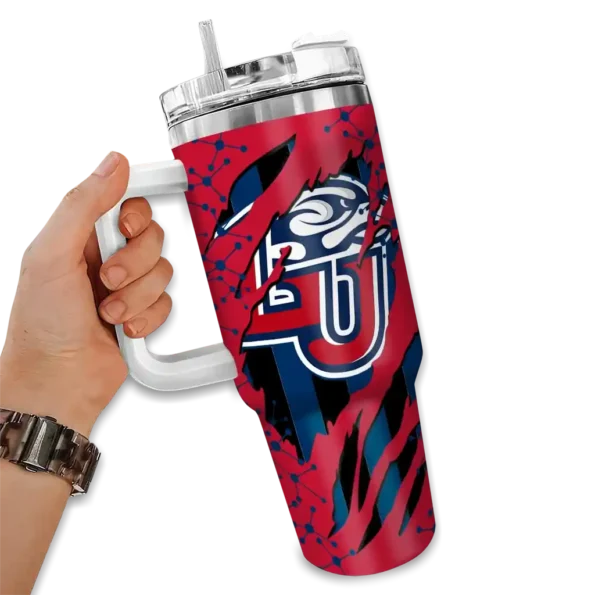 customized liberty flames claw cut red black curved tumbler fashion forward.webp