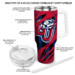 customized liberty flames claw cut red black curved tumbler best selling.webp