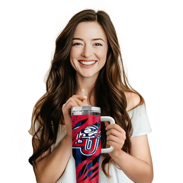 customized liberty flames claw cut red black curved tumbler premium grade.webp