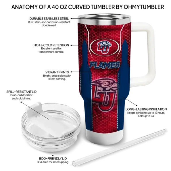 customized liberty flames hexagon armor red curved tumbler new arrival.webp