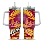 customized louisiana monroe warhawks abstract paths red curved tumbler best selling.webp