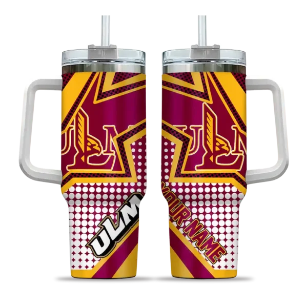 customized louisiana monroe warhawks arrow burst red curved tumbler best selling.webp