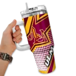 customized louisiana monroe warhawks arrow burst red curved tumbler best selling.webp