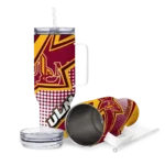 customized louisiana monroe warhawks arrow burst red curved tumbler best selling.webp