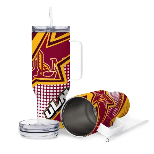 customized louisiana monroe warhawks arrow burst red curved tumbler high quality.webp