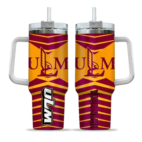 customized louisiana monroe warhawks chevron layers red curved tumbler best selling.webp