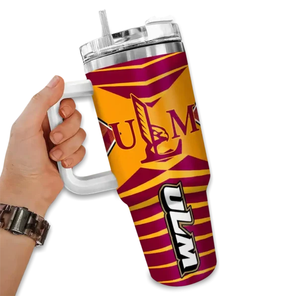 customized louisiana monroe warhawks chevron layers red curved tumbler fashion forward.webp