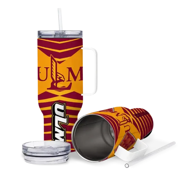 customized louisiana monroe warhawks chevron layers red curved tumbler high quality.webp