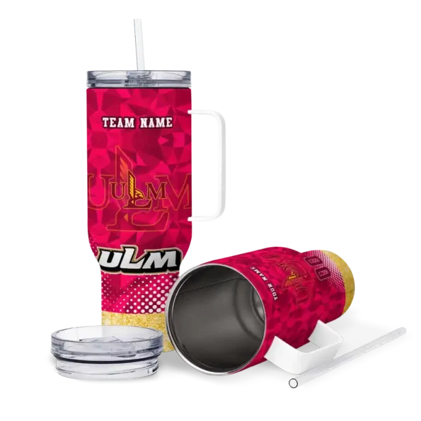 customized louisiana monroe warhawks geometric prism red curved tumbler high quality.webp