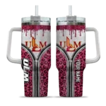 customized louisiana monroe warhawks leopard zipper red curved tumbler best selling.webp