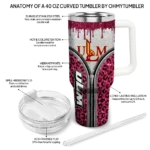 customized louisiana monroe warhawks leopard zipper red curved tumbler best selling.webp