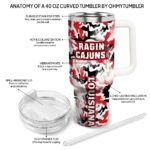 customized louisiana ragin cajuns camo mashup red white curved tumbler best selling.webp