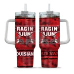customized louisiana ragin cajuns honey streaks red curved tumbler best selling.webp