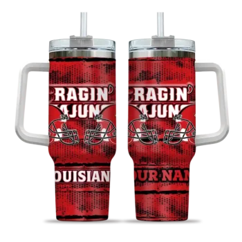 customized louisiana ragin cajuns honey streaks red curved tumbler best selling.webp