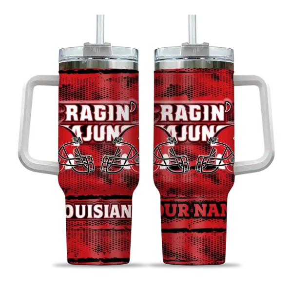 customized louisiana ragin cajuns honey streaks red curved tumbler best selling.webp