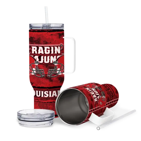 customized louisiana ragin cajuns honey streaks red curved tumbler high quality.webp