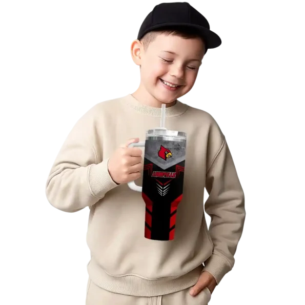 customized louisville cardinals arrow armor red black curved tumbler latest model.webp