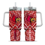 customized louisville cardinals chevron angle red curved tumbler best selling.webp