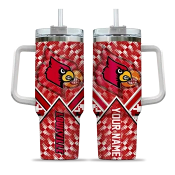 customized louisville cardinals chevron angle red curved tumbler best selling.webp