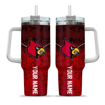 customized louisville cardinals chevron stripe red curved tumbler best selling.webp