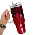 customized louisville cardinals chevron stripe red curved tumbler best selling.webp