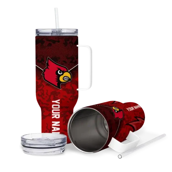 customized louisville cardinals chevron stripe red curved tumbler high quality.webp