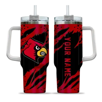 customized louisville cardinals claw cut red black curved tumbler best selling.webp
