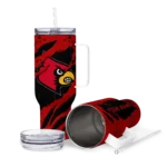 customized louisville cardinals claw cut red black curved tumbler best selling.webp