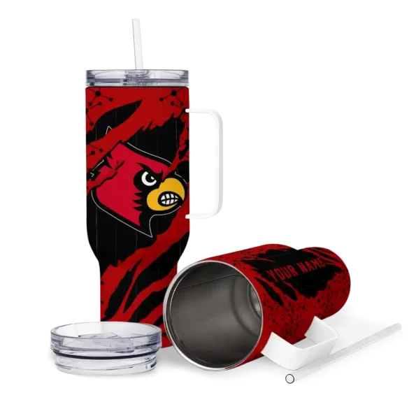 customized louisville cardinals claw cut red black curved tumbler high quality.webp