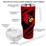 customized louisville cardinals claw cut red black curved tumbler best selling.webp