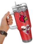 customized louisville cardinals heart helmet motif red curved tumbler best selling.webp