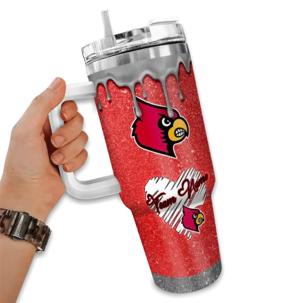 customized louisville cardinals heart helmet motif red curved tumbler fashion forward.webp