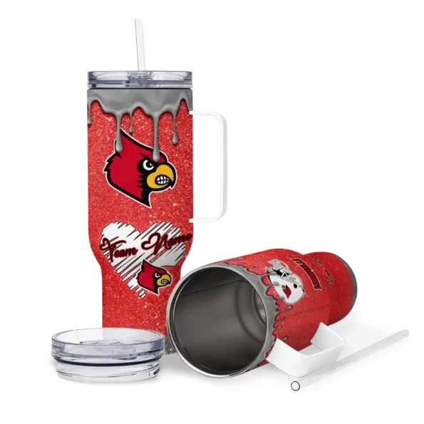 customized louisville cardinals heart helmet motif red curved tumbler high quality.webp