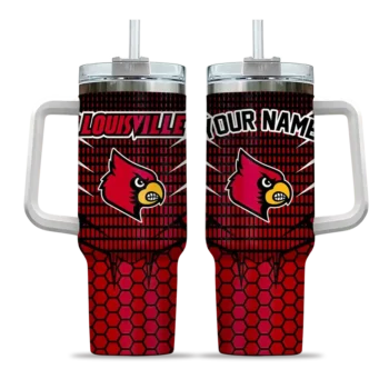 customized louisville cardinals hex texture red curved tumbler best selling.webp