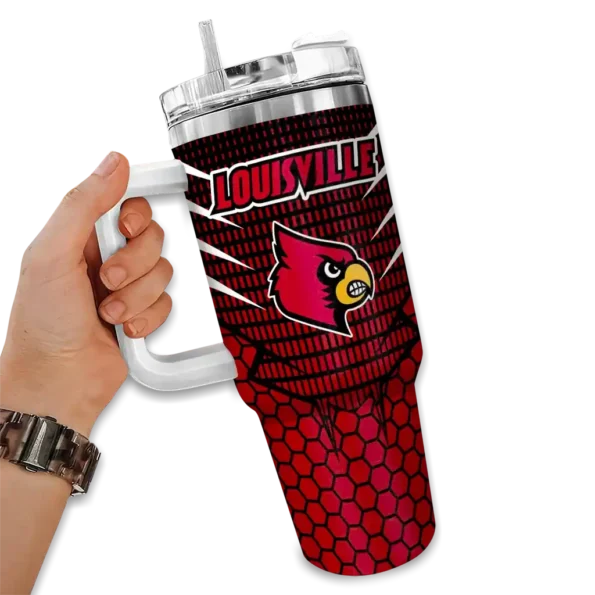 customized louisville cardinals hex texture red curved tumbler fashion forward.webp