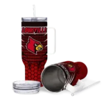 customized louisville cardinals hex texture red curved tumbler best selling.webp