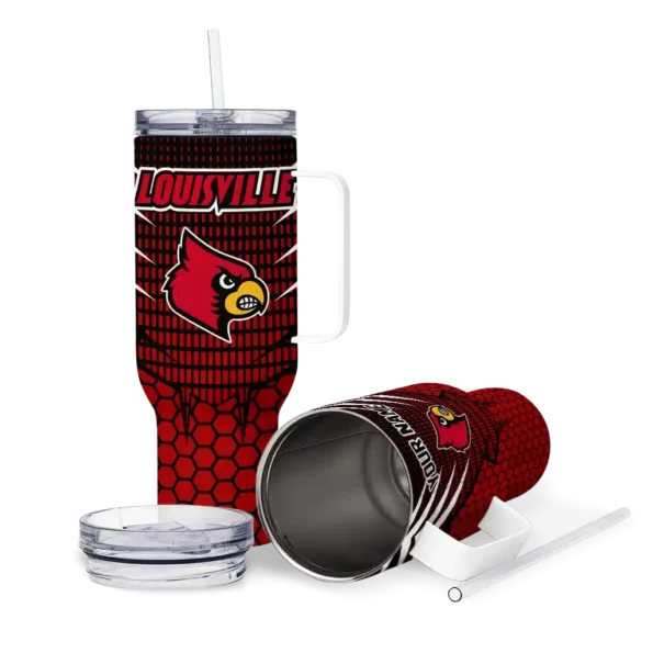 customized louisville cardinals hex texture red curved tumbler high quality.webp