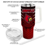 customized louisville cardinals hex texture red curved tumbler best selling.webp