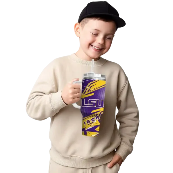 customized lsu tigers abstract paths purple curved tumbler latest model.webp