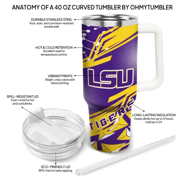 customized lsu tigers abstract paths purple curved tumbler new arrival.webp