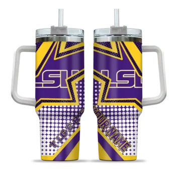 customized lsu tigers arrow burst purple curved tumbler best selling.webp