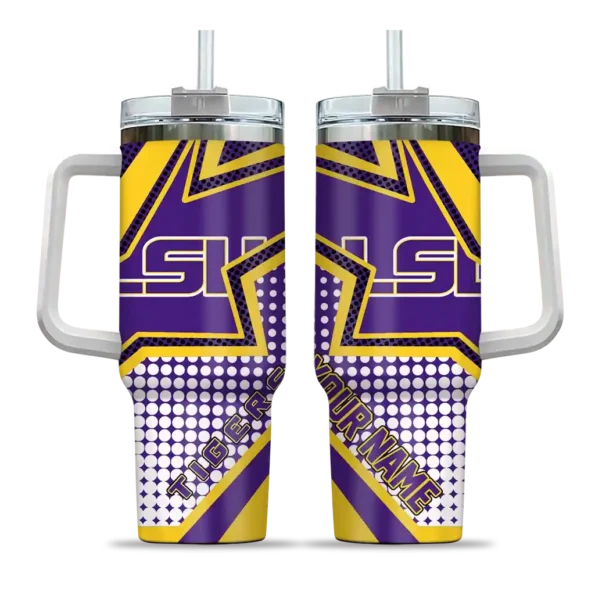 customized lsu tigers arrow burst purple curved tumbler best selling.webp