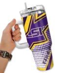 customized lsu tigers arrow burst purple curved tumbler best selling.webp