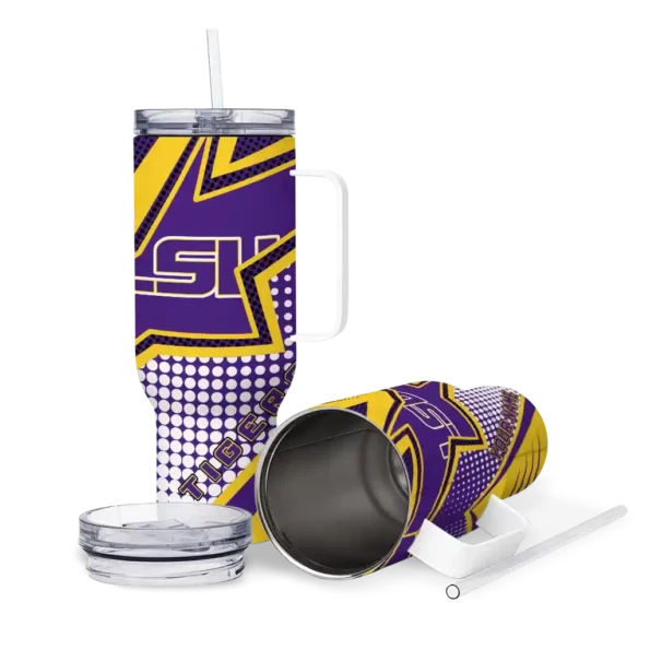 customized lsu tigers arrow burst purple curved tumbler high quality.webp