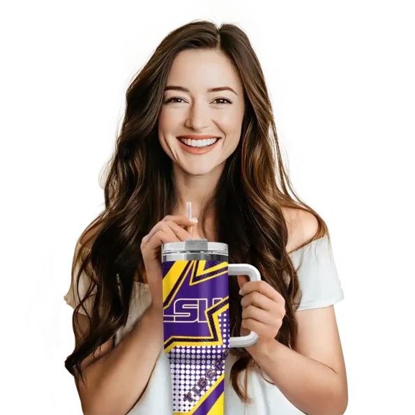 customized lsu tigers arrow burst purple curved tumbler premium grade.webp