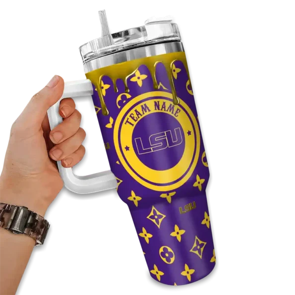 customized lsu tigers bullseye drips purple curved tumbler fashion forward.webp