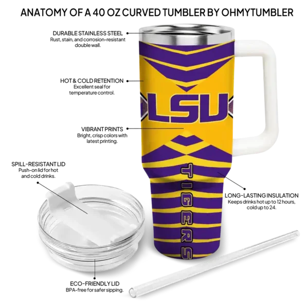 customized lsu tigers chevron layers purple curved tumbler new arrival.webp